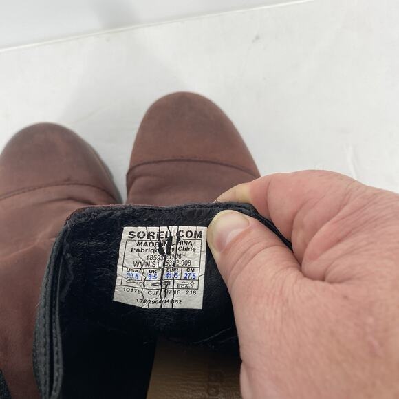 Sorel Addington Chelsea Red Nubuck Waterproof Leather Ankle Boots Women's 10.5 - Picture 9 of 10